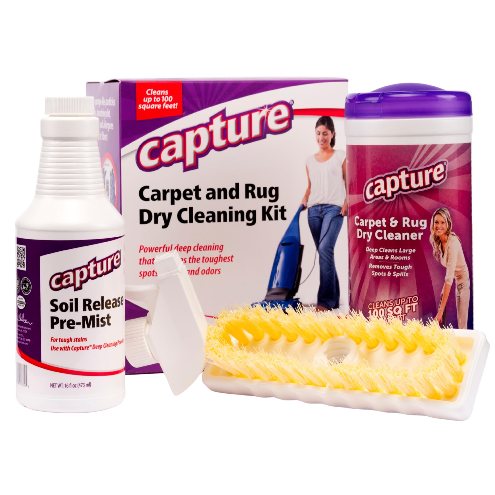 Capture front packaging showing kit components and fast spot care