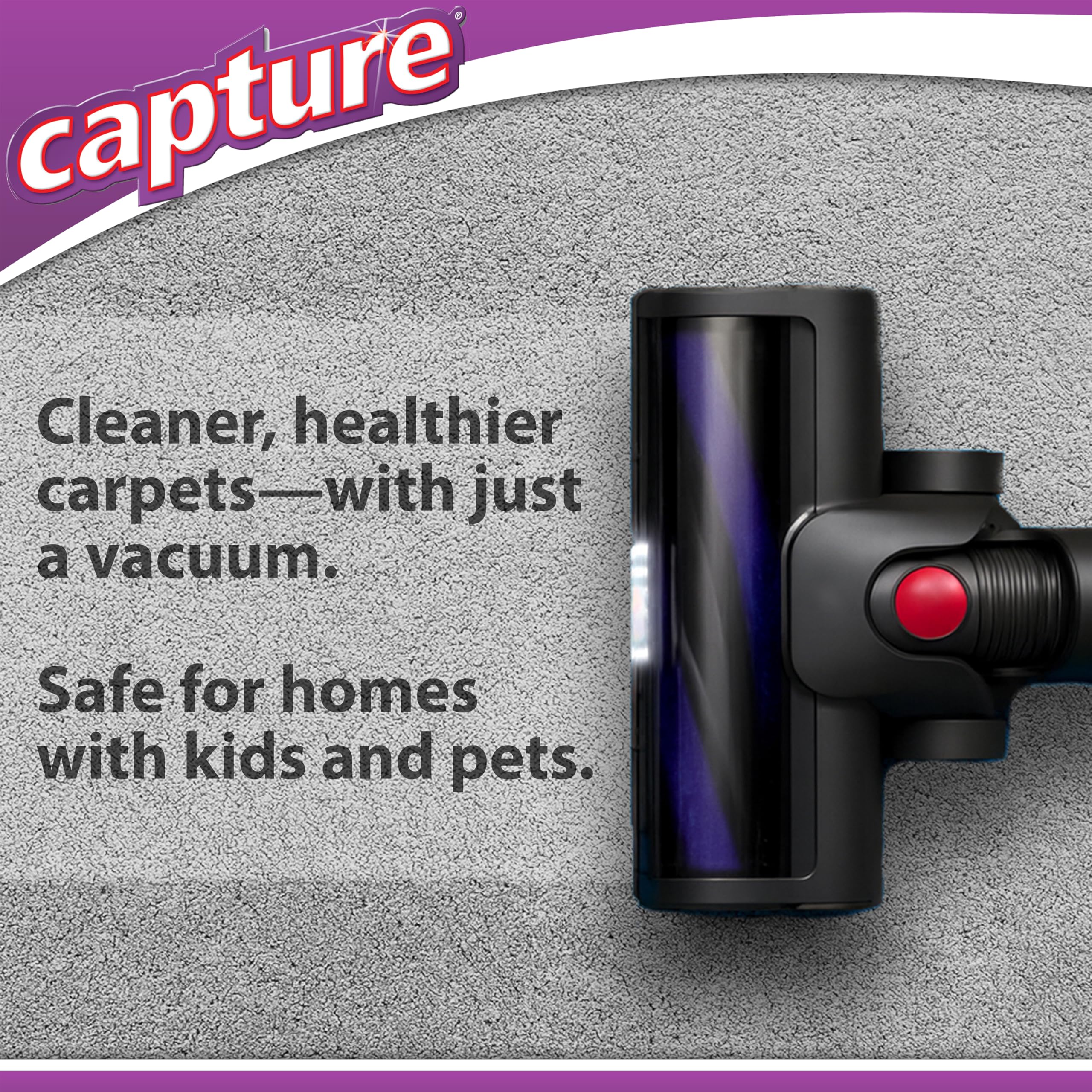 Capture vacuum removing powder and trapped dirt for cleaner fibers