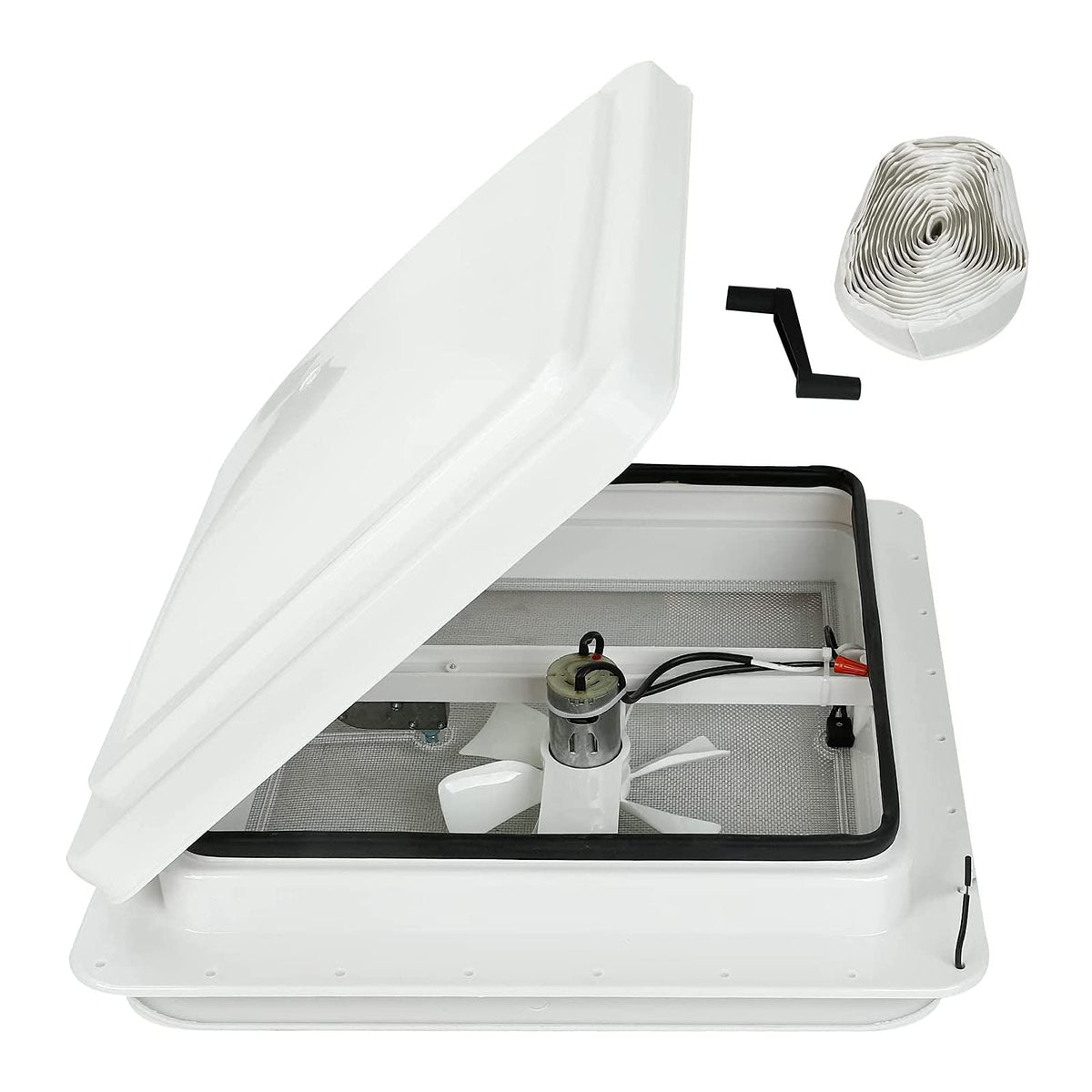 caqeg front view white lid showing compact vent and weatherproof design