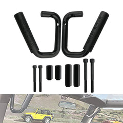 caqeg installed in Jeep showing passenger using handle for stability