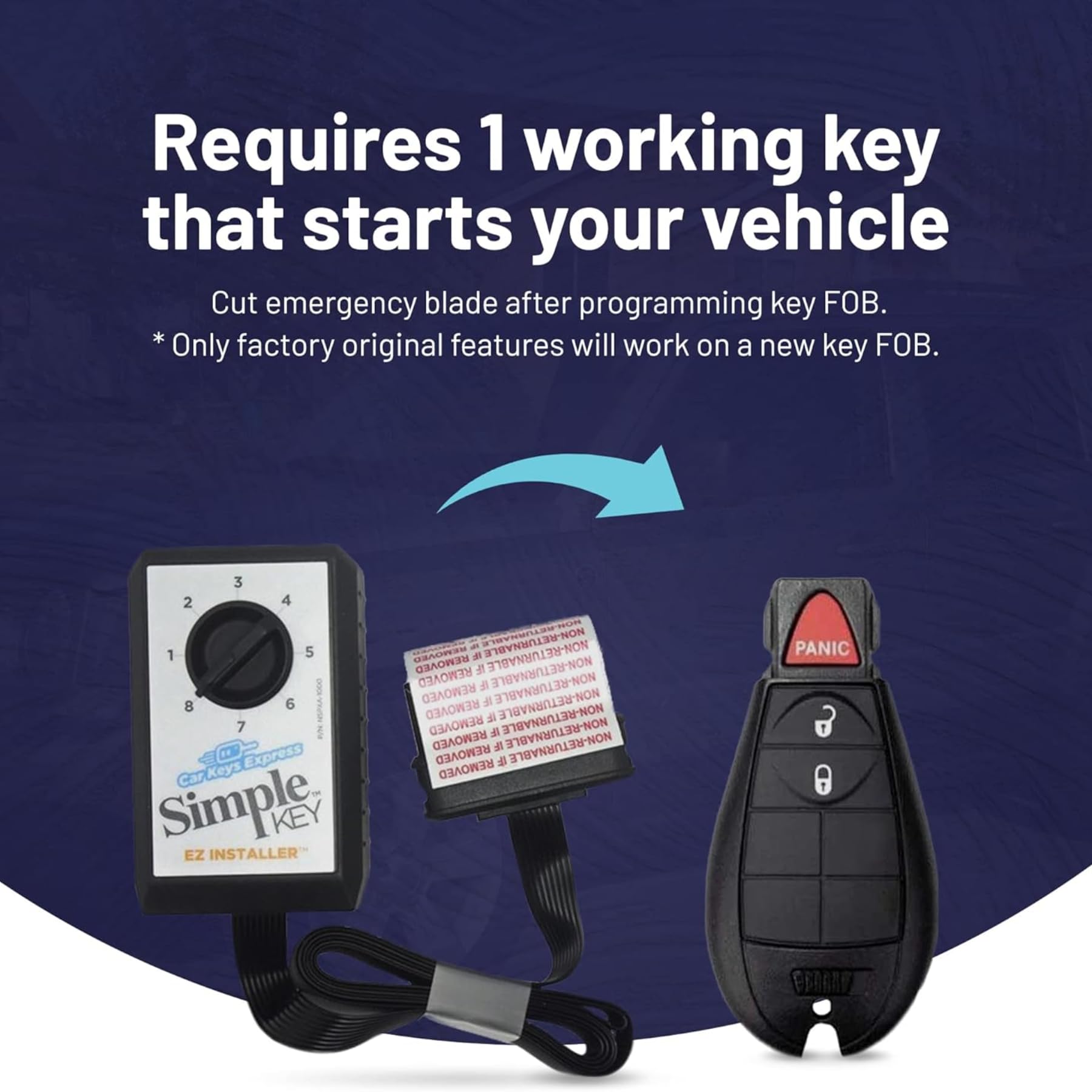 Car Keys Express programmable module detail illustrating easy pairing benefit