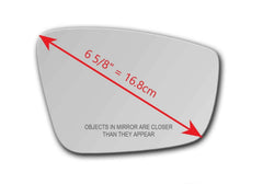 CAR MIRROR BAZAR diagonal measurement overlay illustrating 6.5 inch size for accurate fit check