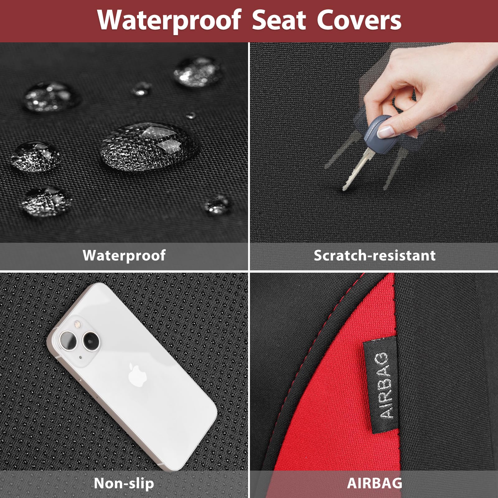 CAR PASS anti-slip backing detail showing secure non-shift driving benefit