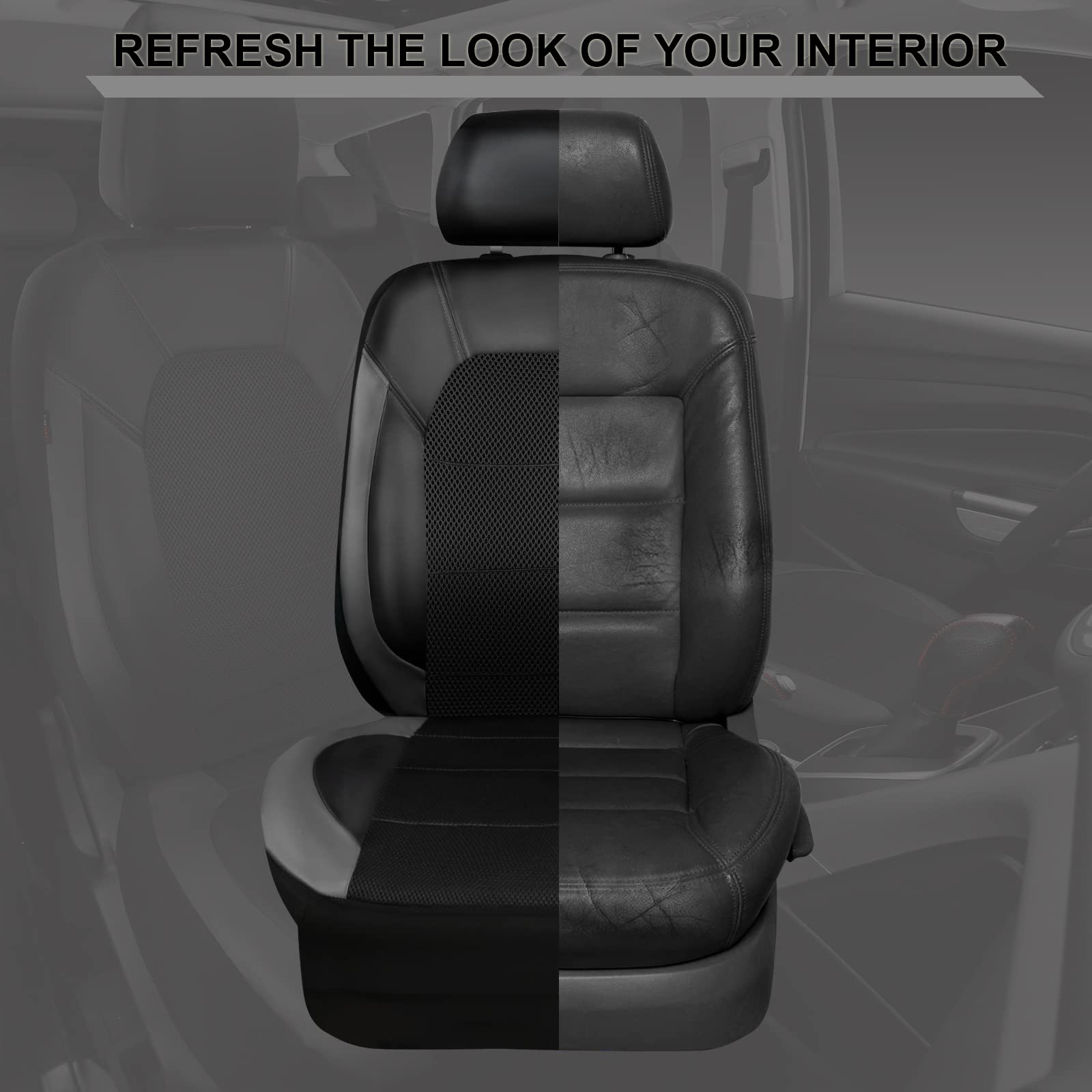 CAR PASS rear view of seat cover showing straps and secure fit for stability