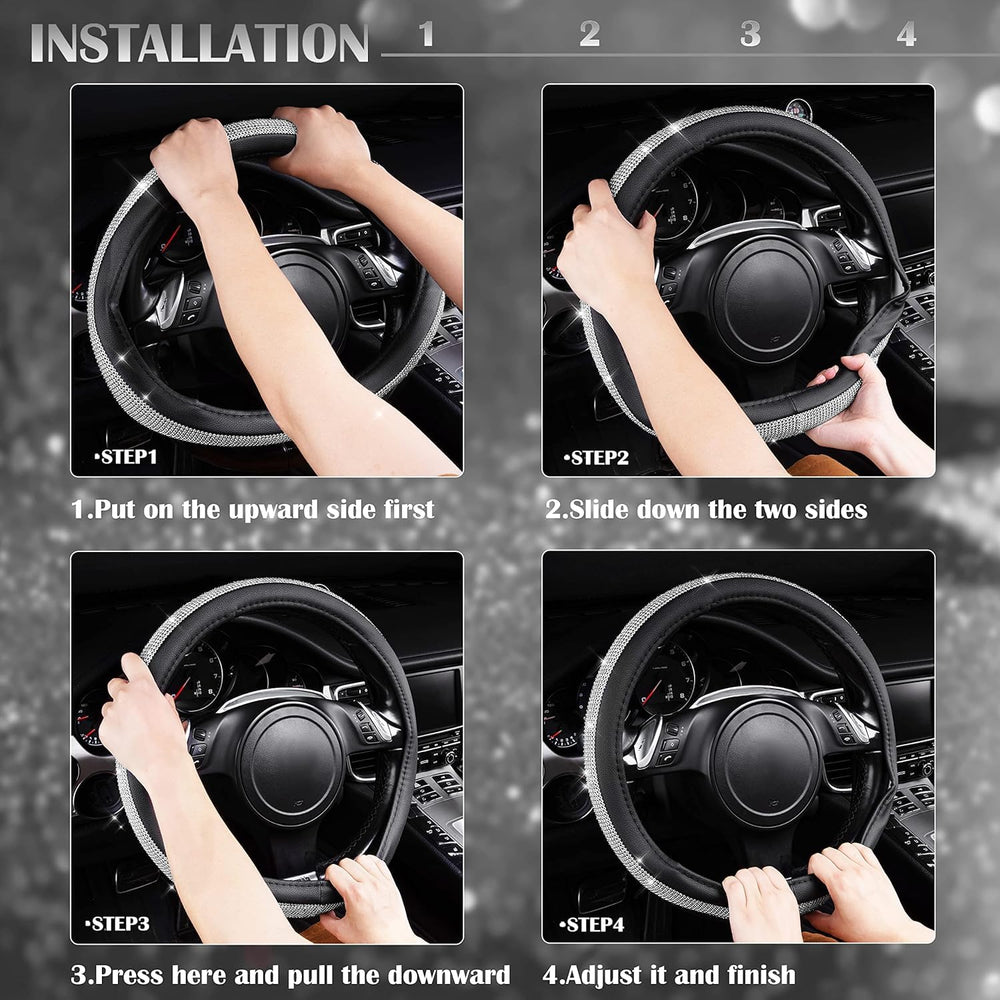CAR PASS steering wheel cover in car scene adds luxury and visual impact