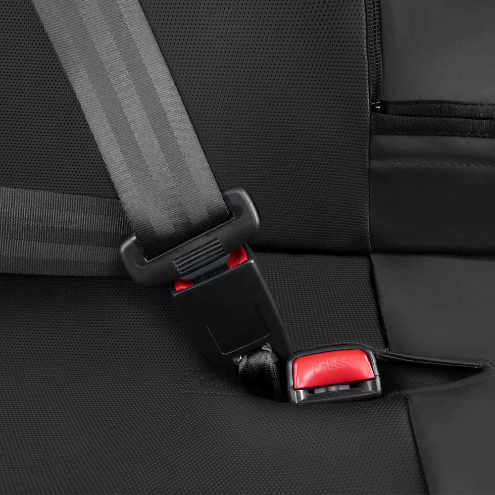 CAR PASS cover on seat for size comparison showing universal fit benefit