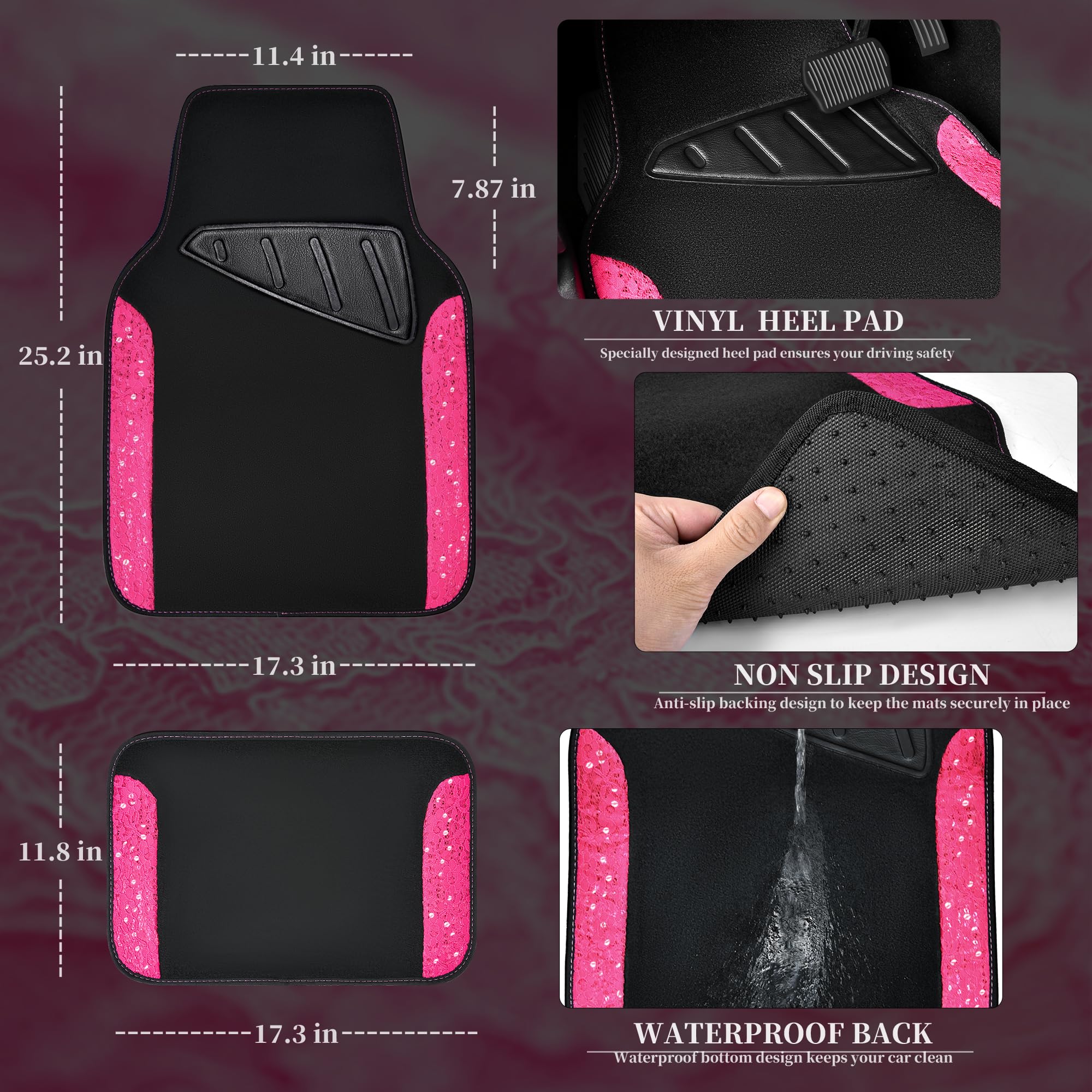 CAR PASS lace texture close-up shows durable breathable material benefit