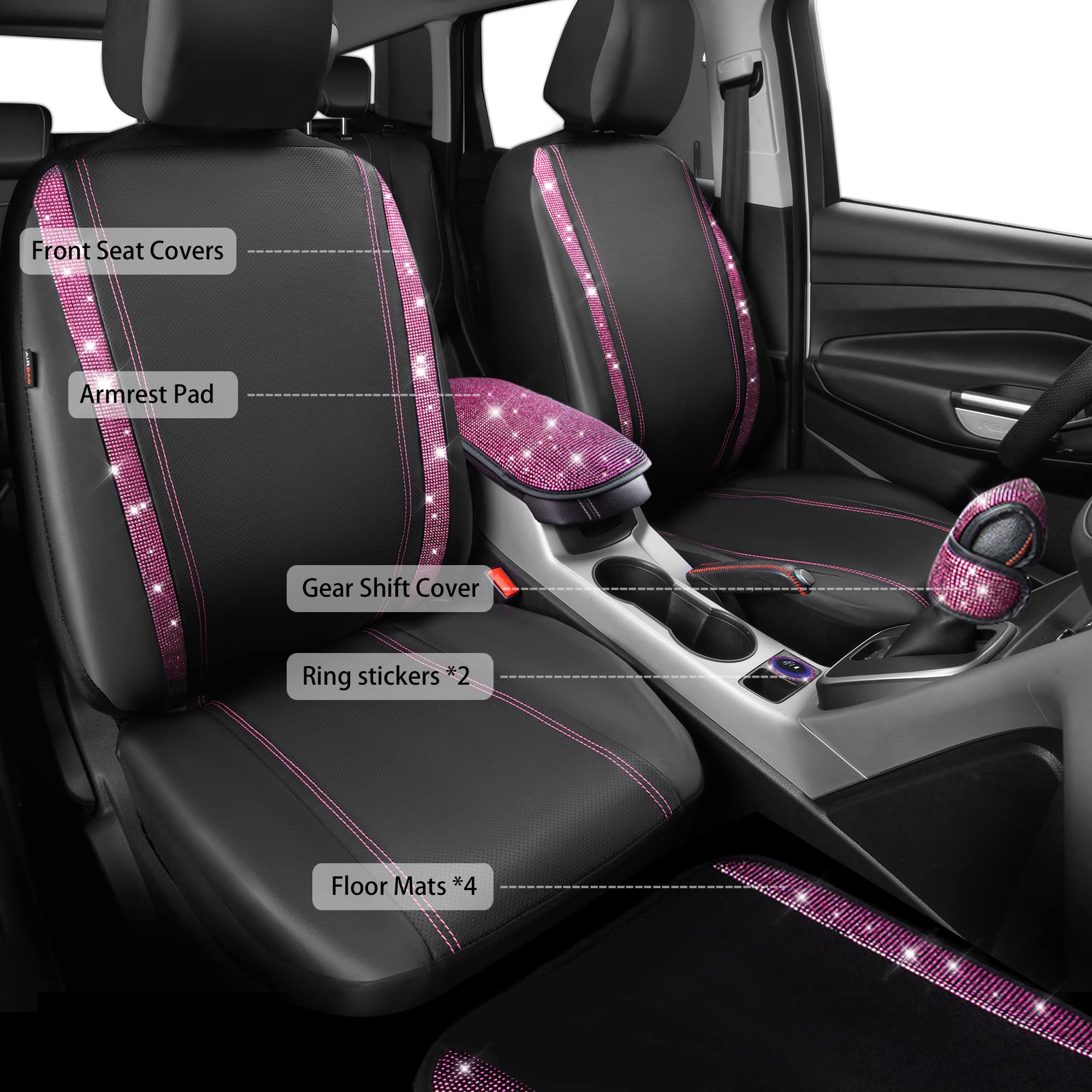 CAR PASS floor mats set layout with front and rear mats visible for protection