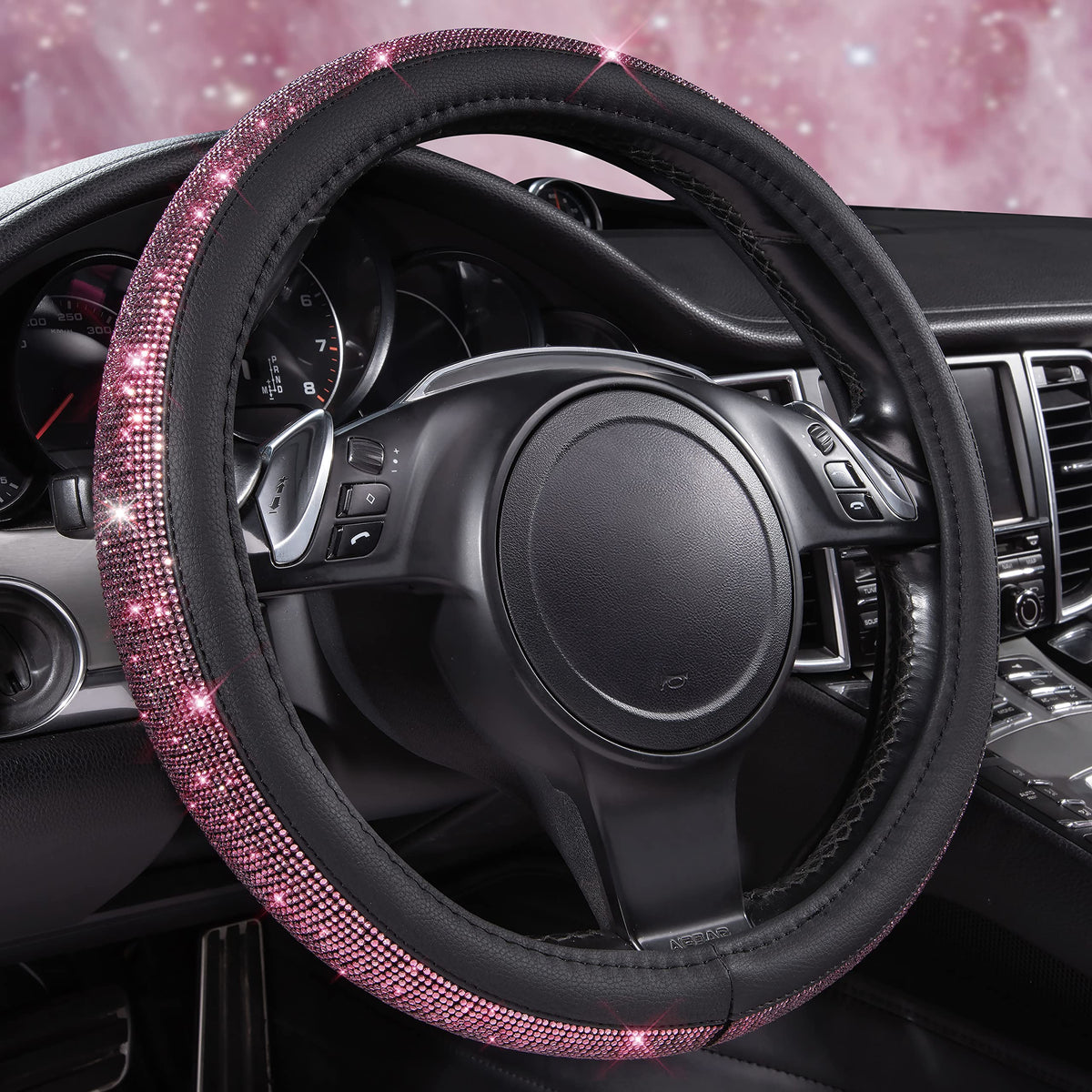 CAR PASS front view showing pink black cover and glamorous look