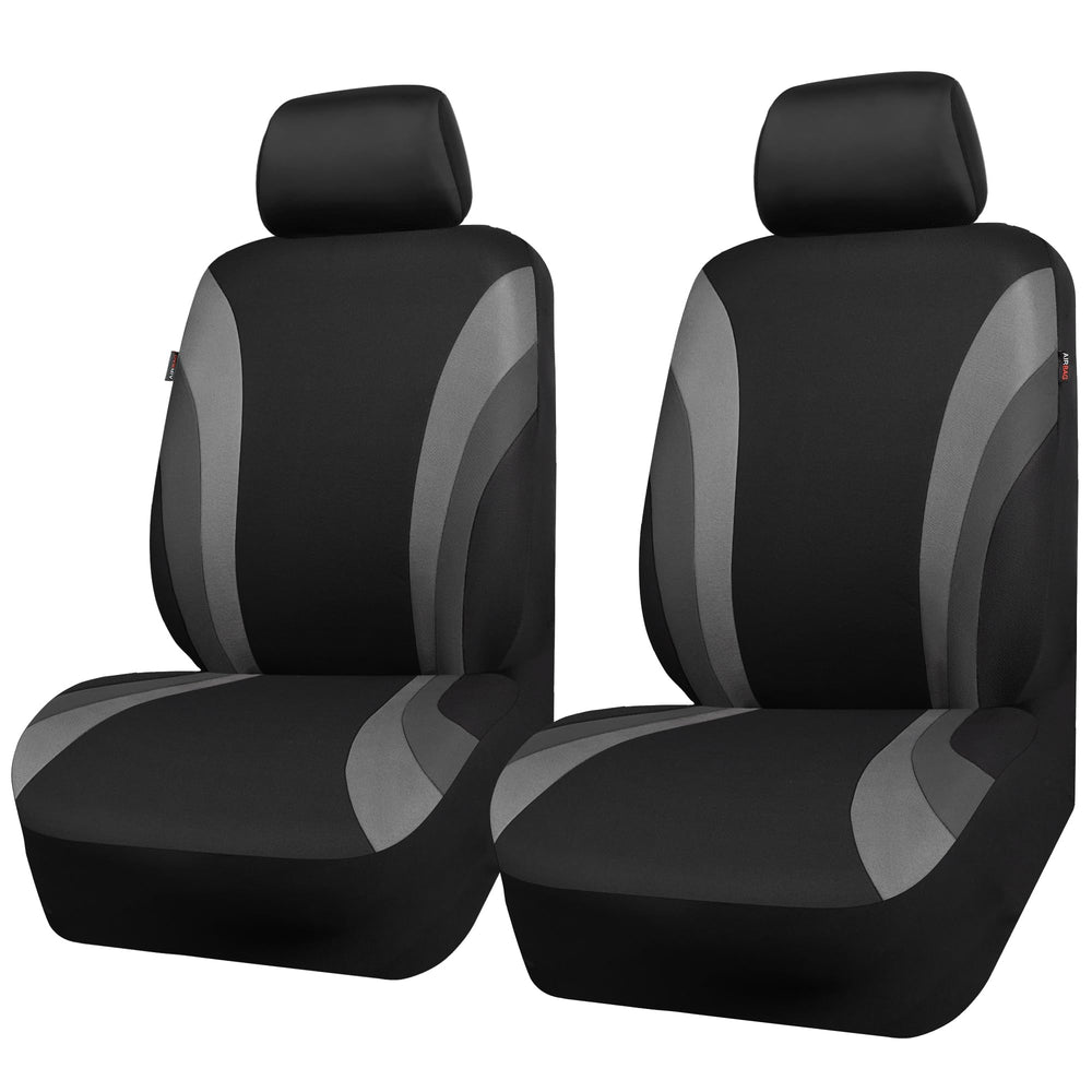 CAR PASS front packaging showing two seat covers and headrest covers, quick-install benefit