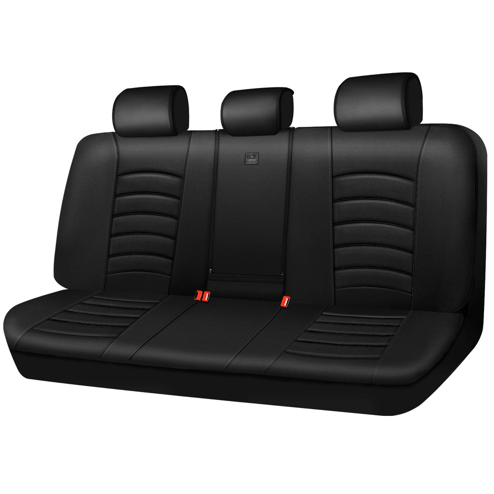 CAR PASS front view showing folded rear seat cover and tidy packaging for easy install