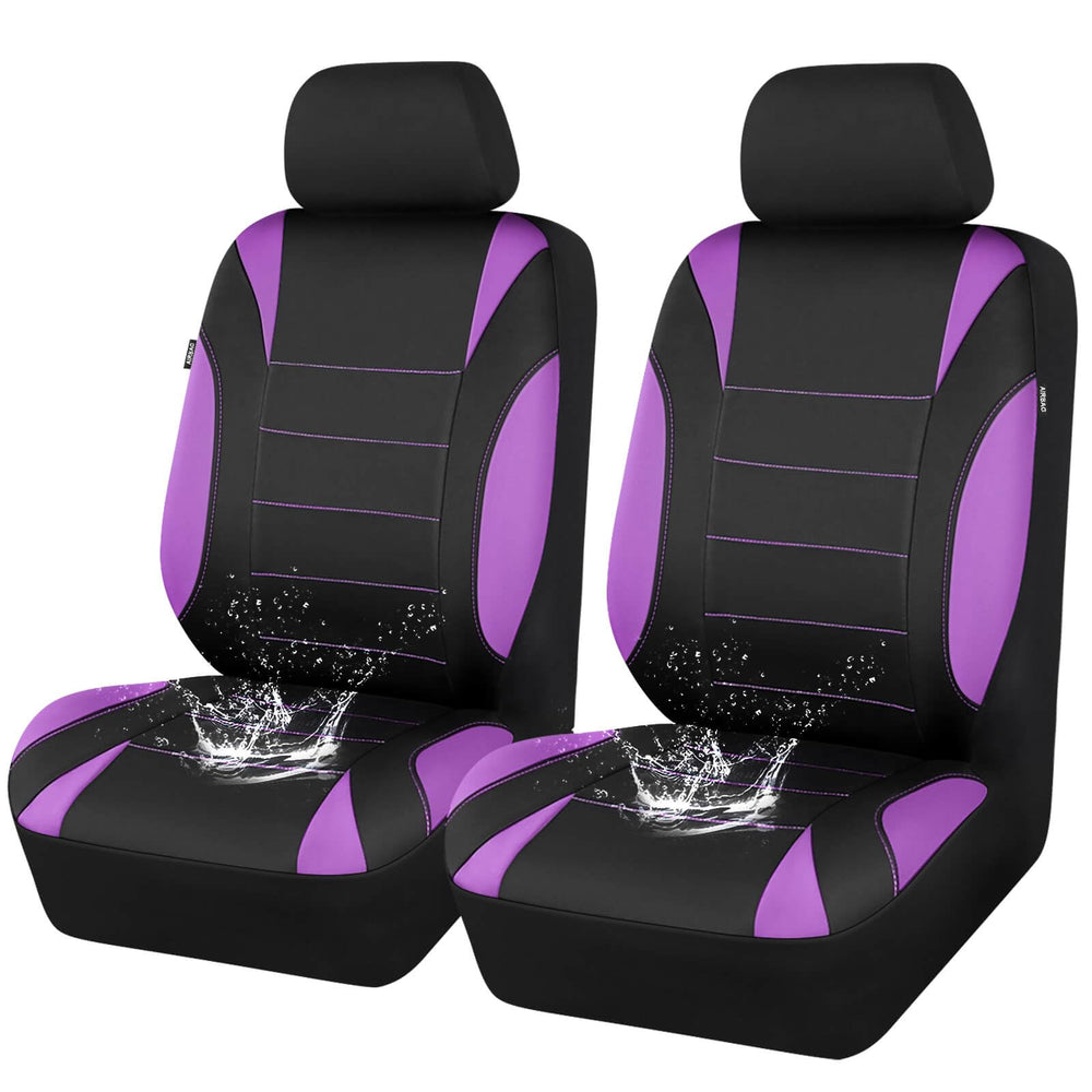 CAR PASS full front seat covers installed, protecting seats from spills