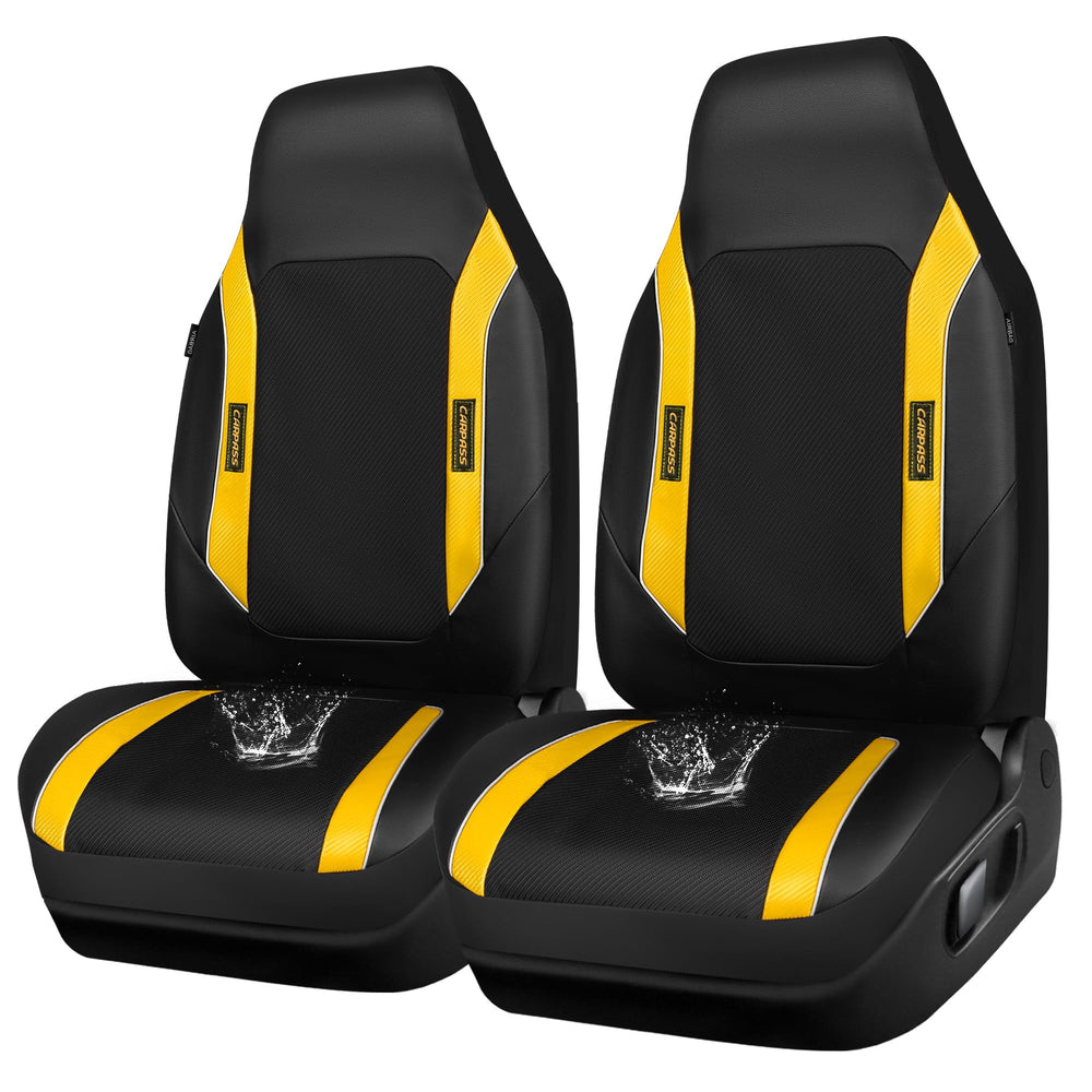 CAR PASS full front seat cover installed showing sporty look and protection