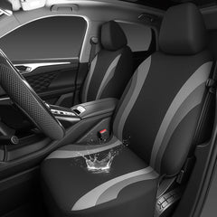 CAR PASS front view of black and gray covers showing neat protection and sporty look