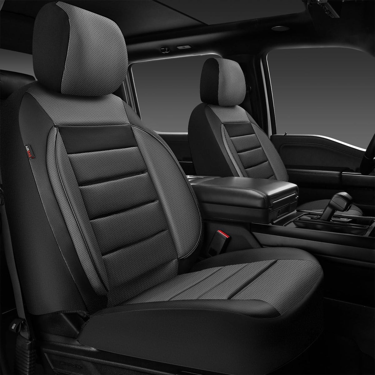 CAR PASS front view installed on seats showing sleek protection and style