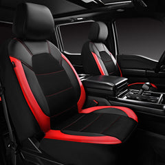 CAR PASS front seat covers full set showing black and red sporty design and protection