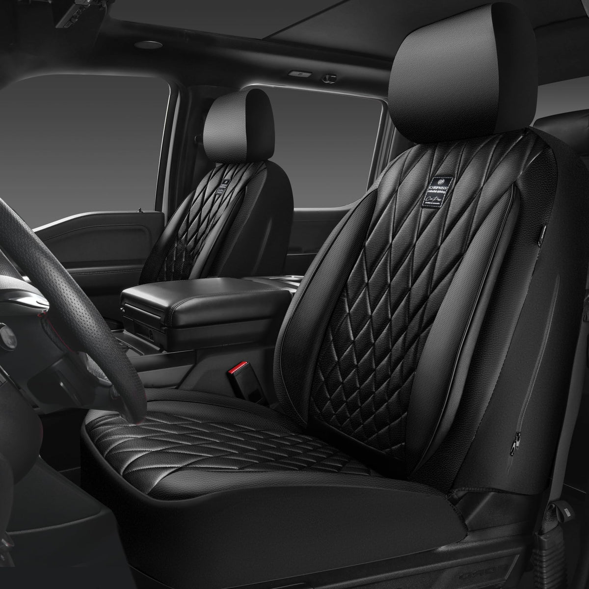 CAR PASS front seat covers full view showing sleek fit and protection