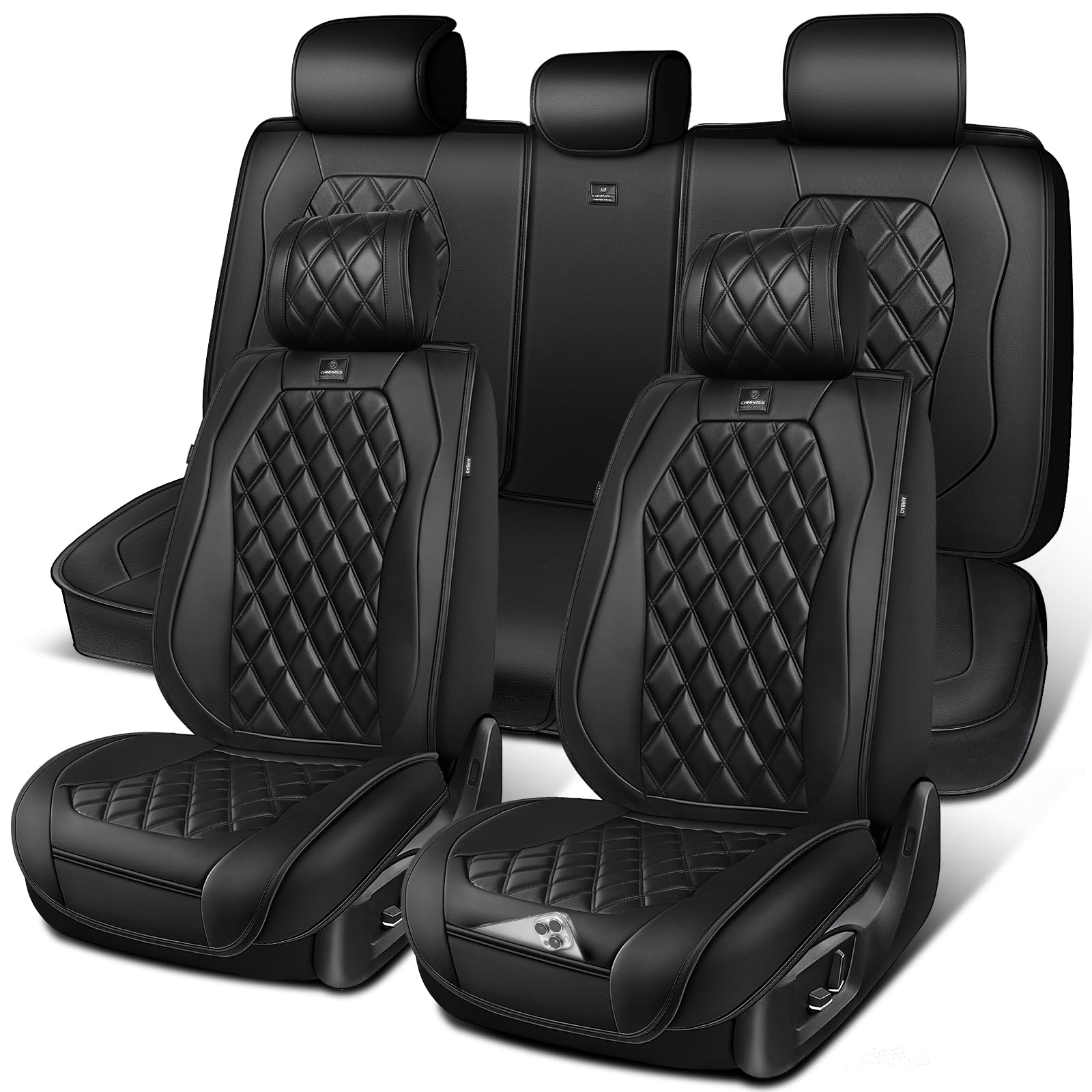 CAR PASS front seat full set installed, upgrades interior and protects seats