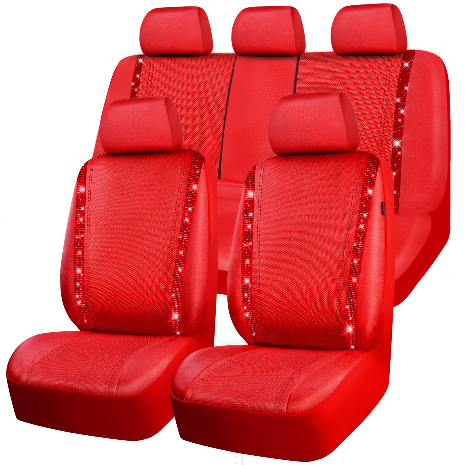 CAR PASS front seat full view showing red rhinestones and protection