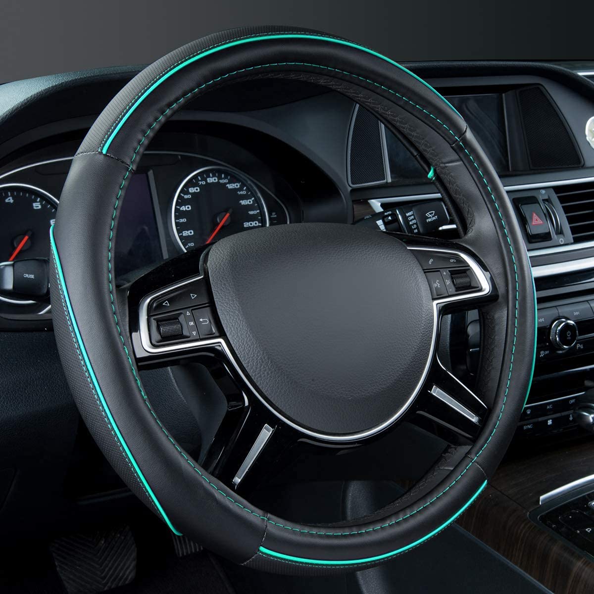 CAR PASS front view showing black and mint piping, stylish cabin upgrade benefit