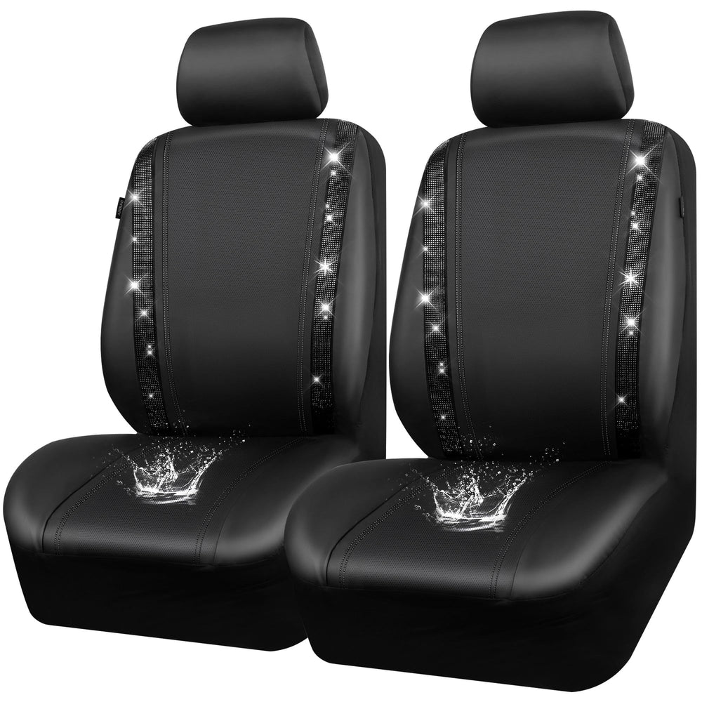 CAR PASS front view seat covers showing full fit and sparkle benefit