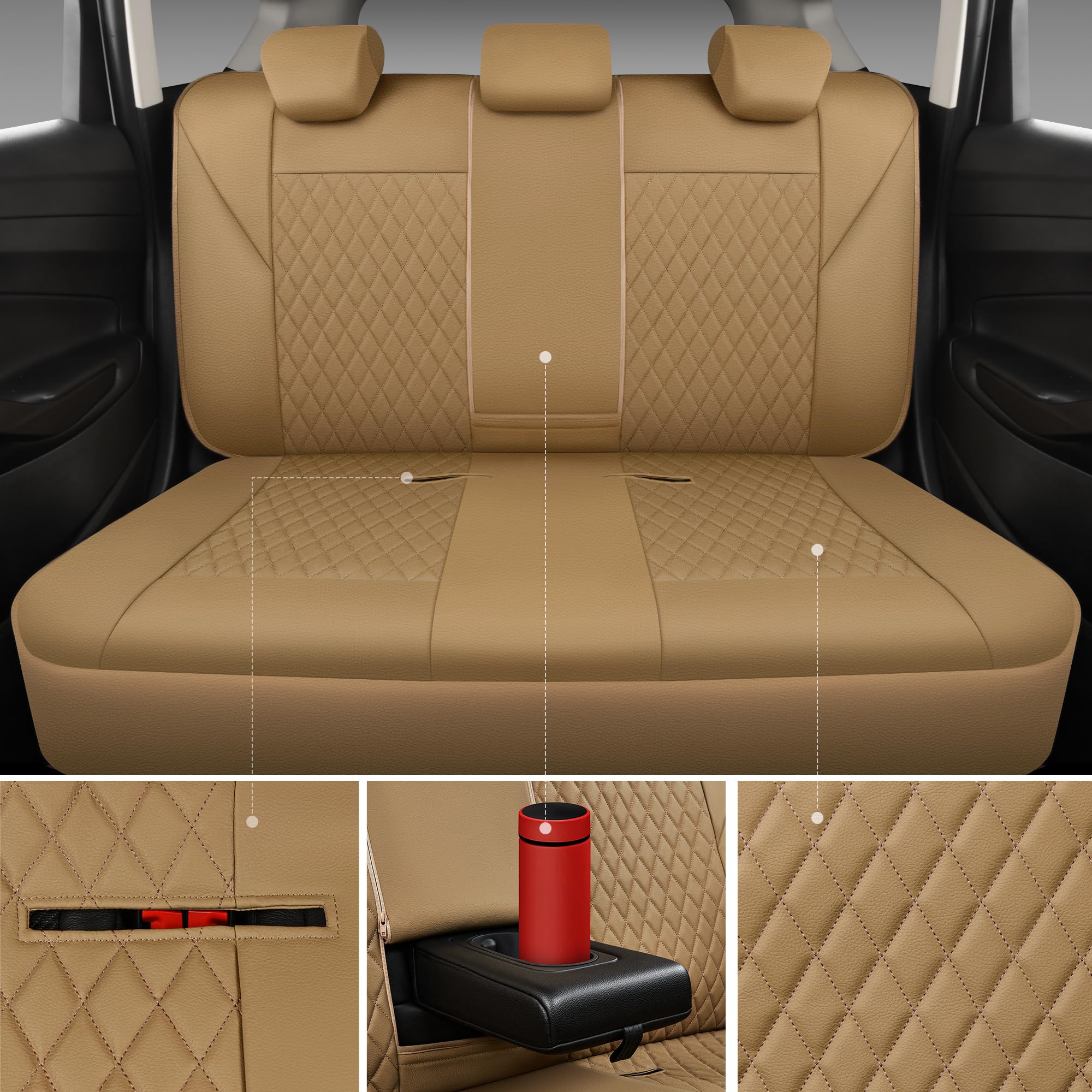 CAR PASS headrest and cutouts detail ensuring easy installation and fit