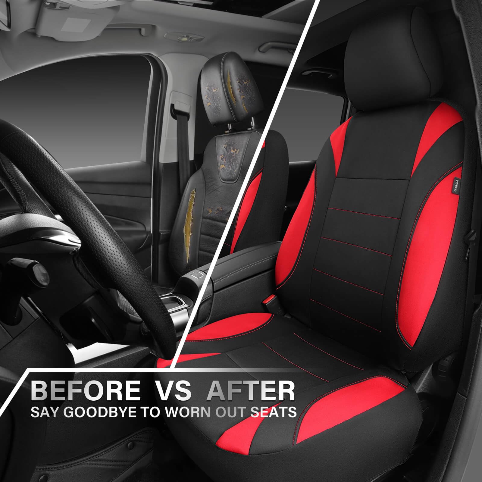 CAR PASS headrest and side stitch detail showing airbag-compatible safety benefit
