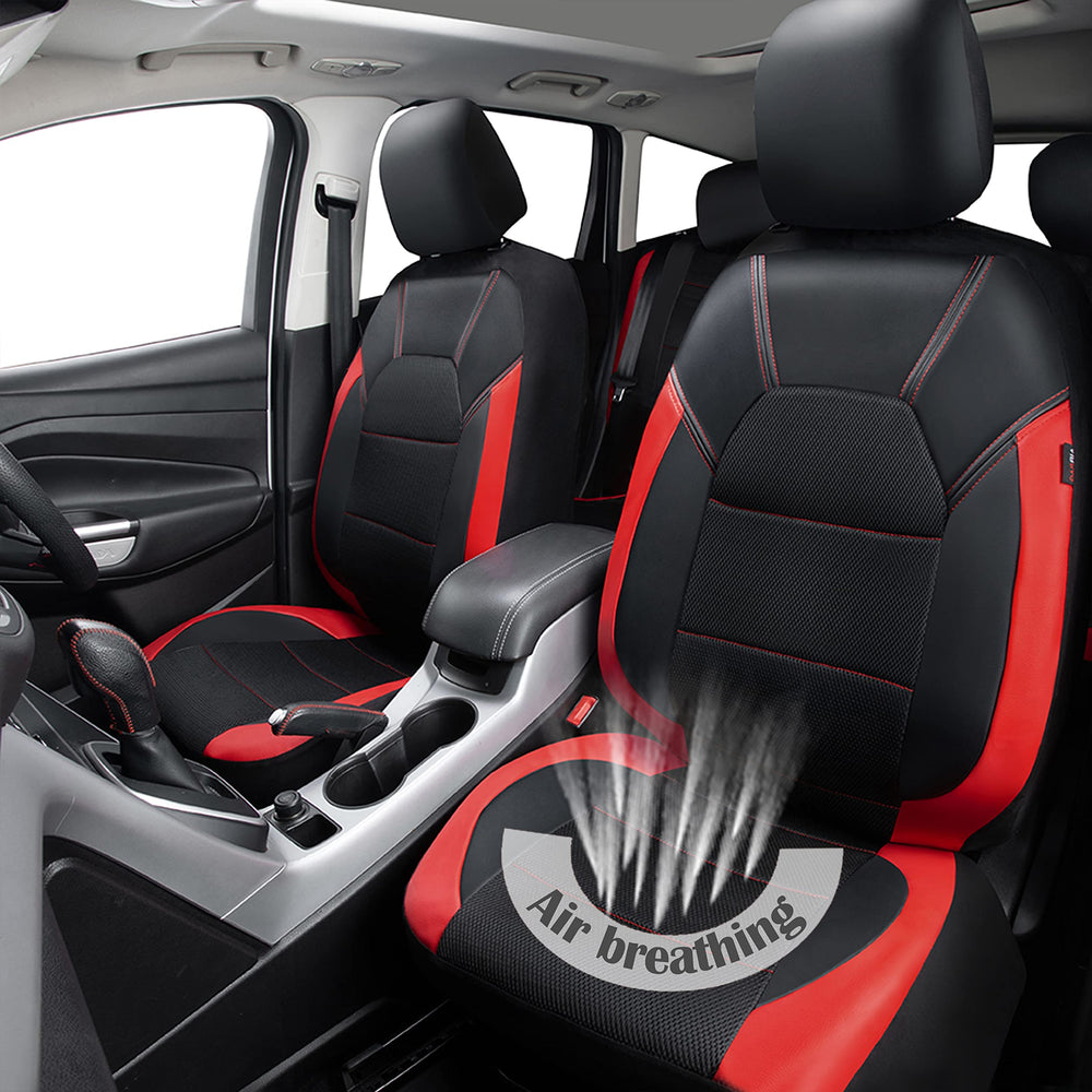 CAR PASS headrest cover detail showing separate headrest fit and neat appearance benefit