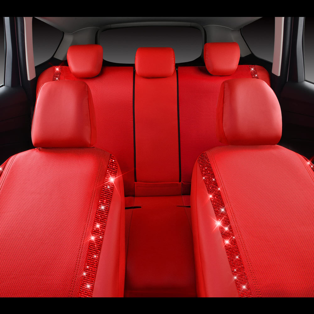 CAR PASS arranged headrest covers illustrating fit options and neat look