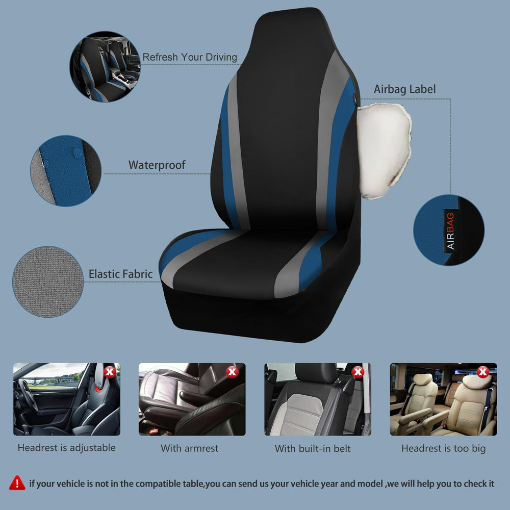 CAR PASS installed on front seats demonstrating full coverage and fit