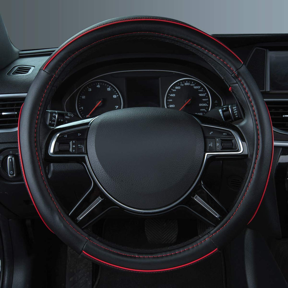 CAR PASS installed on steering wheel inside car for added comfort and style
