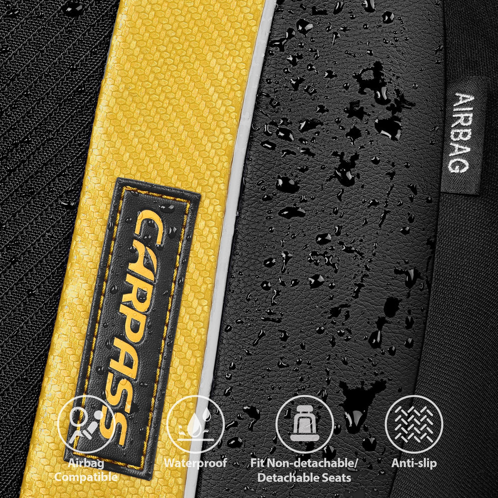 CAR PASS seat covers installed in sedan demonstrating stylish protection