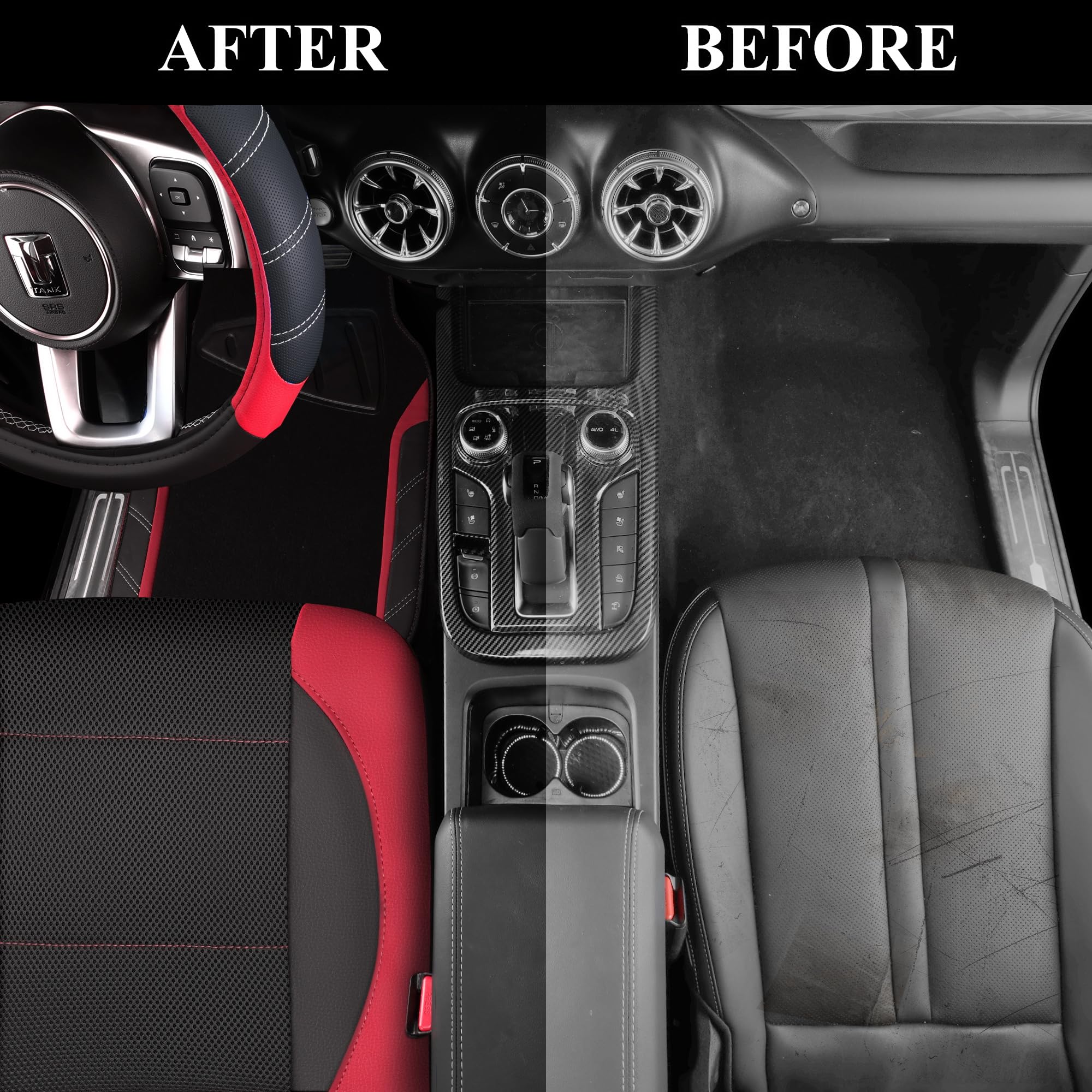 CAR PASS complete kit in a car interior showing style upgrade and surface protection