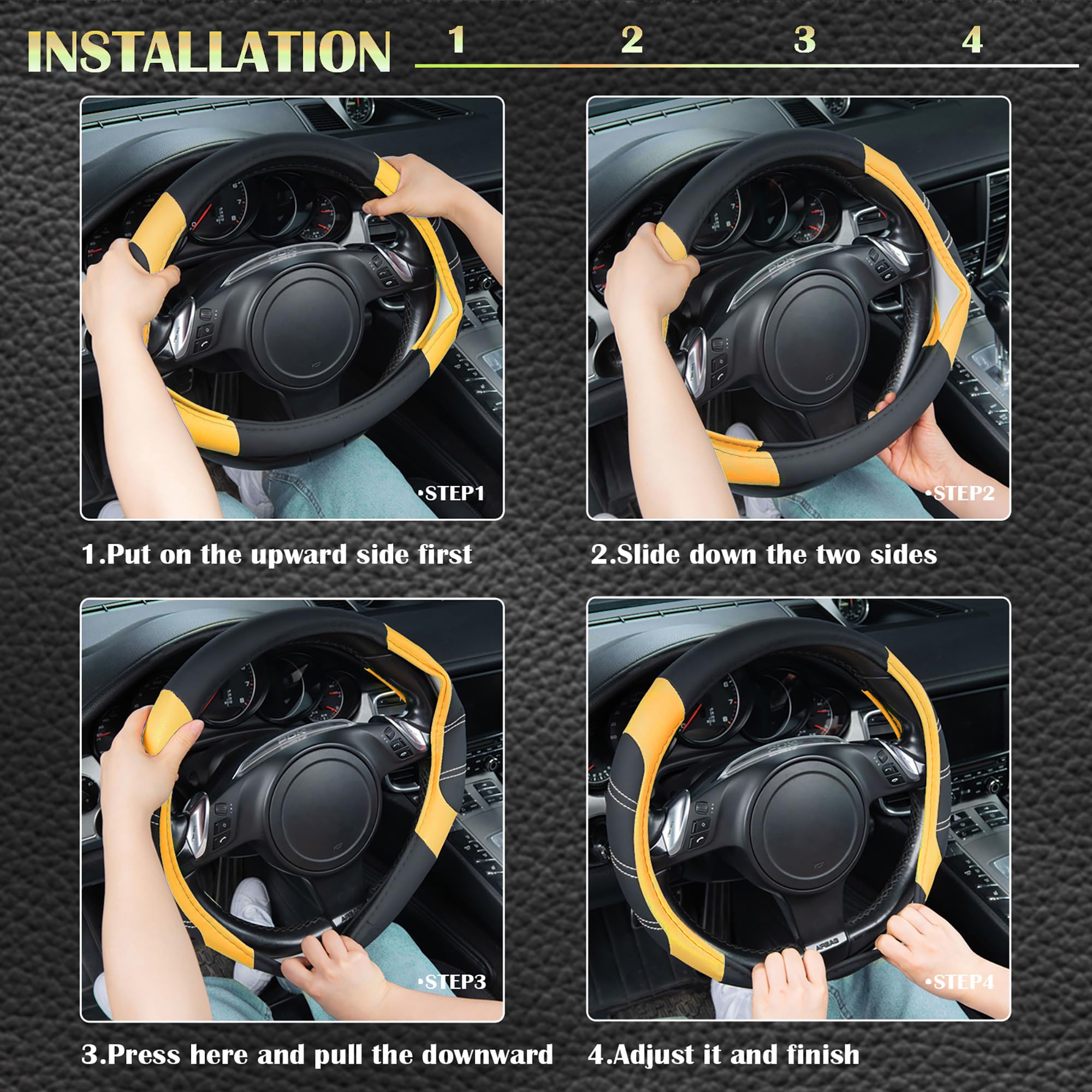 CAR PASS installed on steering wheel in vehicle showing stylish upgrade and control benefit