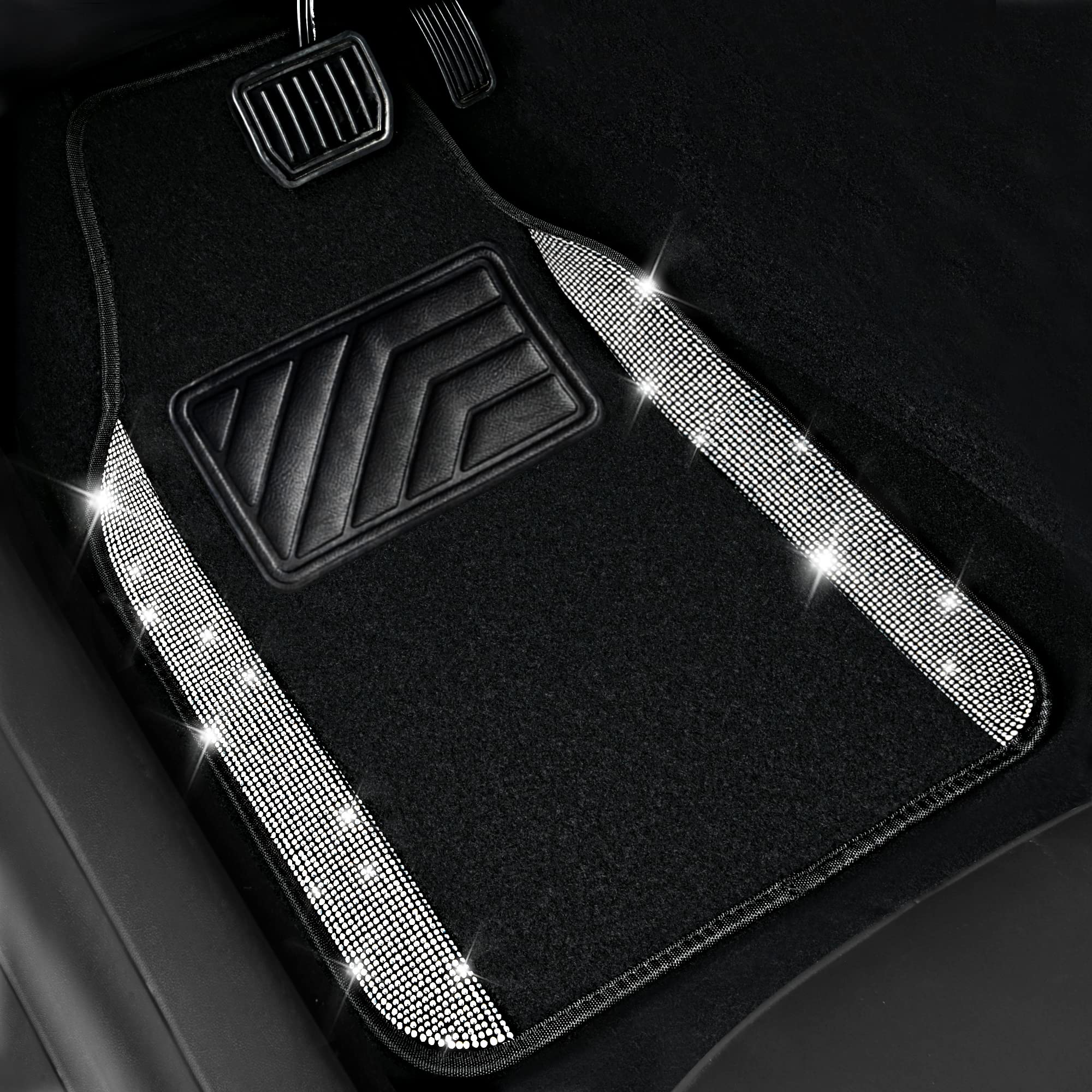CAR PASS rhinestone close-up showing secure sparkle and texture