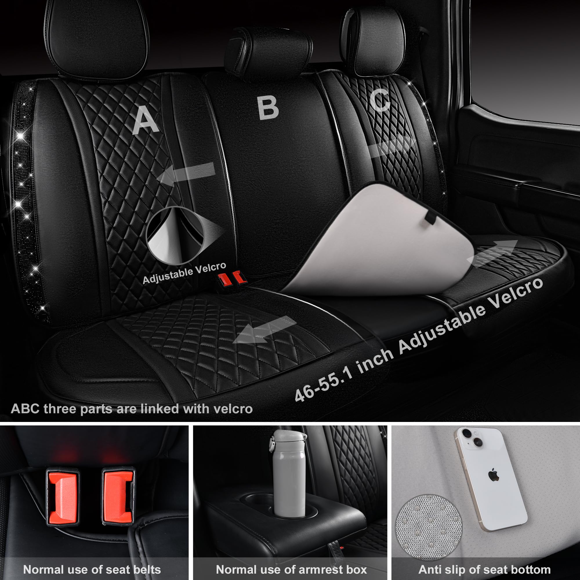 CAR PASS rhinestone trim sparkling, adds glamorous visual appeal