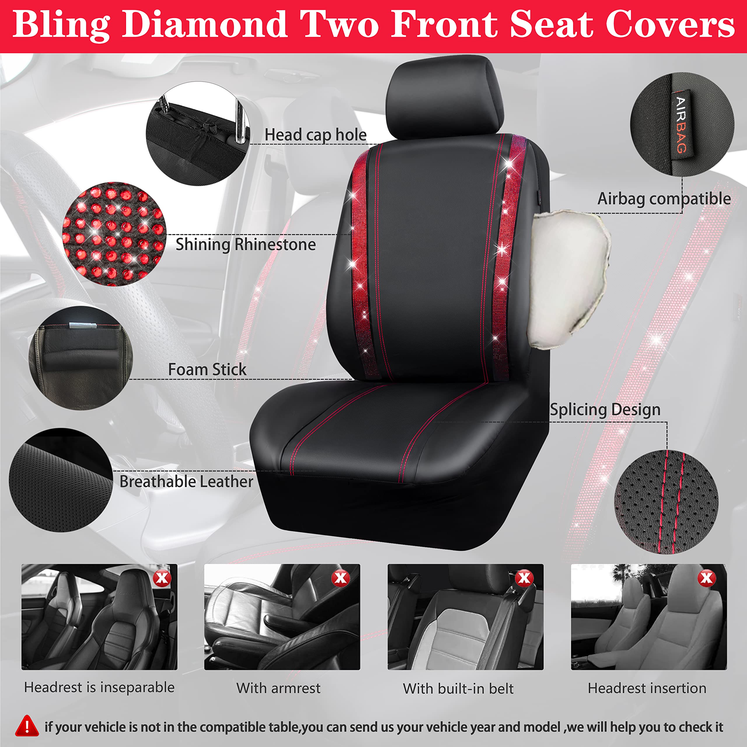CAR PASS rhinestone strip closeup highlighting durable sparkling trim