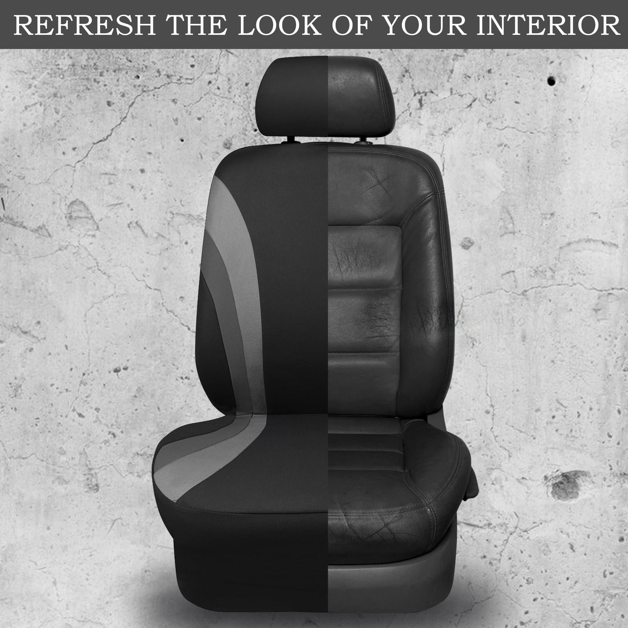 CAR PASS seat cover beside ruler showing fit scale for universal-seat compatibility