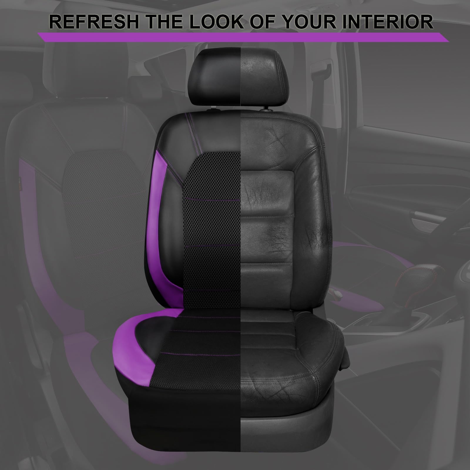 CAR PASS seat cover backside showing foam backing for comfort and shape retention
