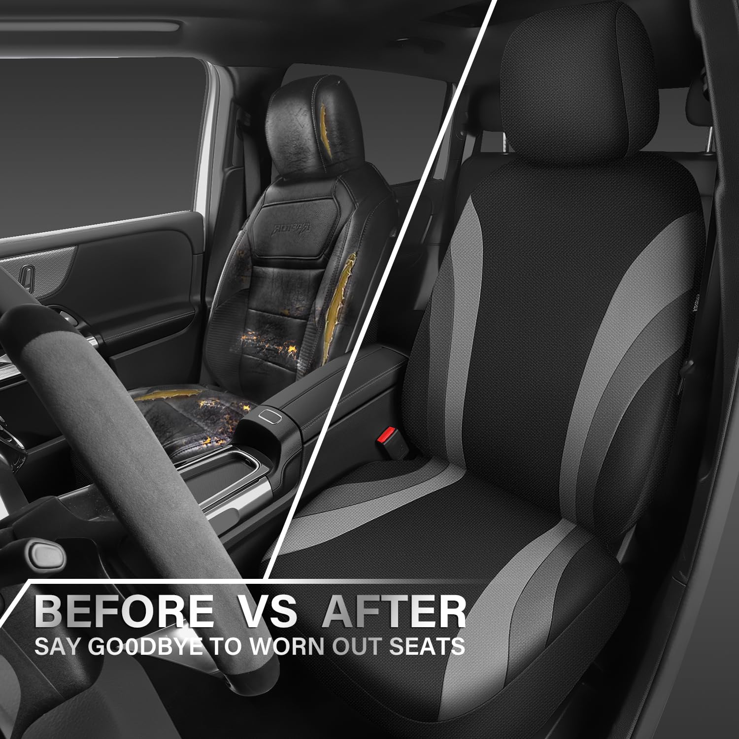 CAR PASS image showing seatbelt access kept clear for safe buckle use