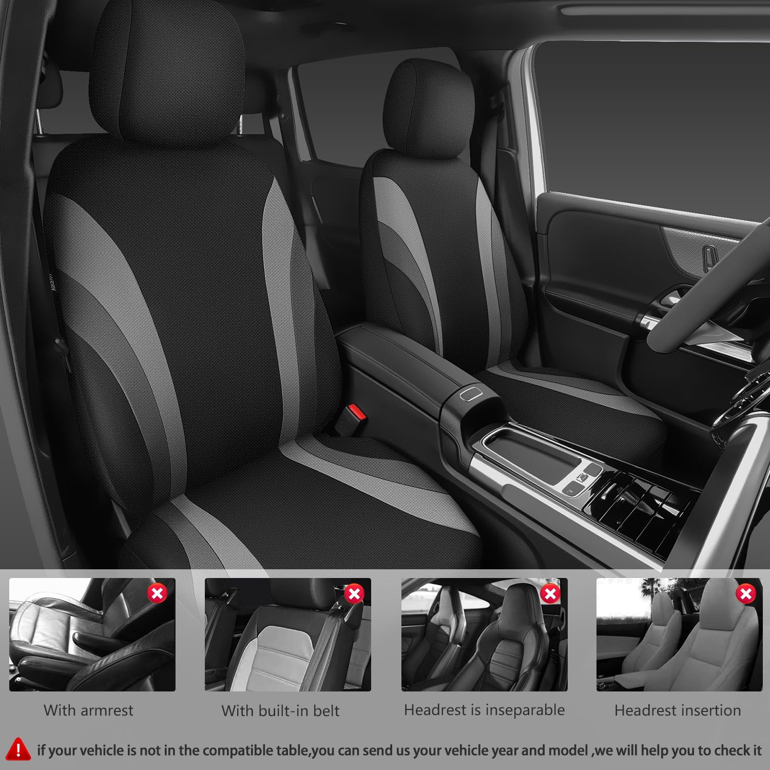 CAR PASS headrest cover detail showing snug fit and neat appearance for comfort