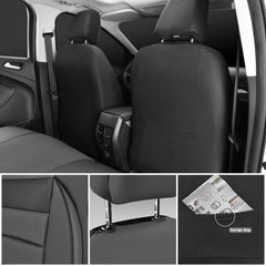 CAR PASS side seam detail showing airbag-compatible stitching for safety