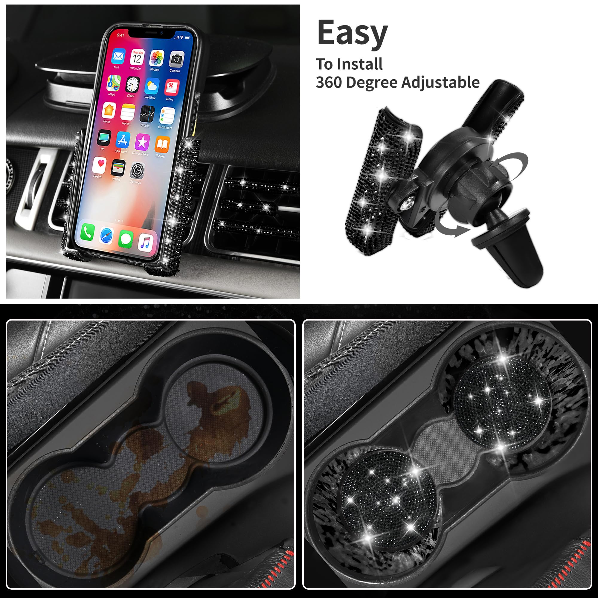 CAR PASS silicone coasters in cupholders reducing spills and dirt