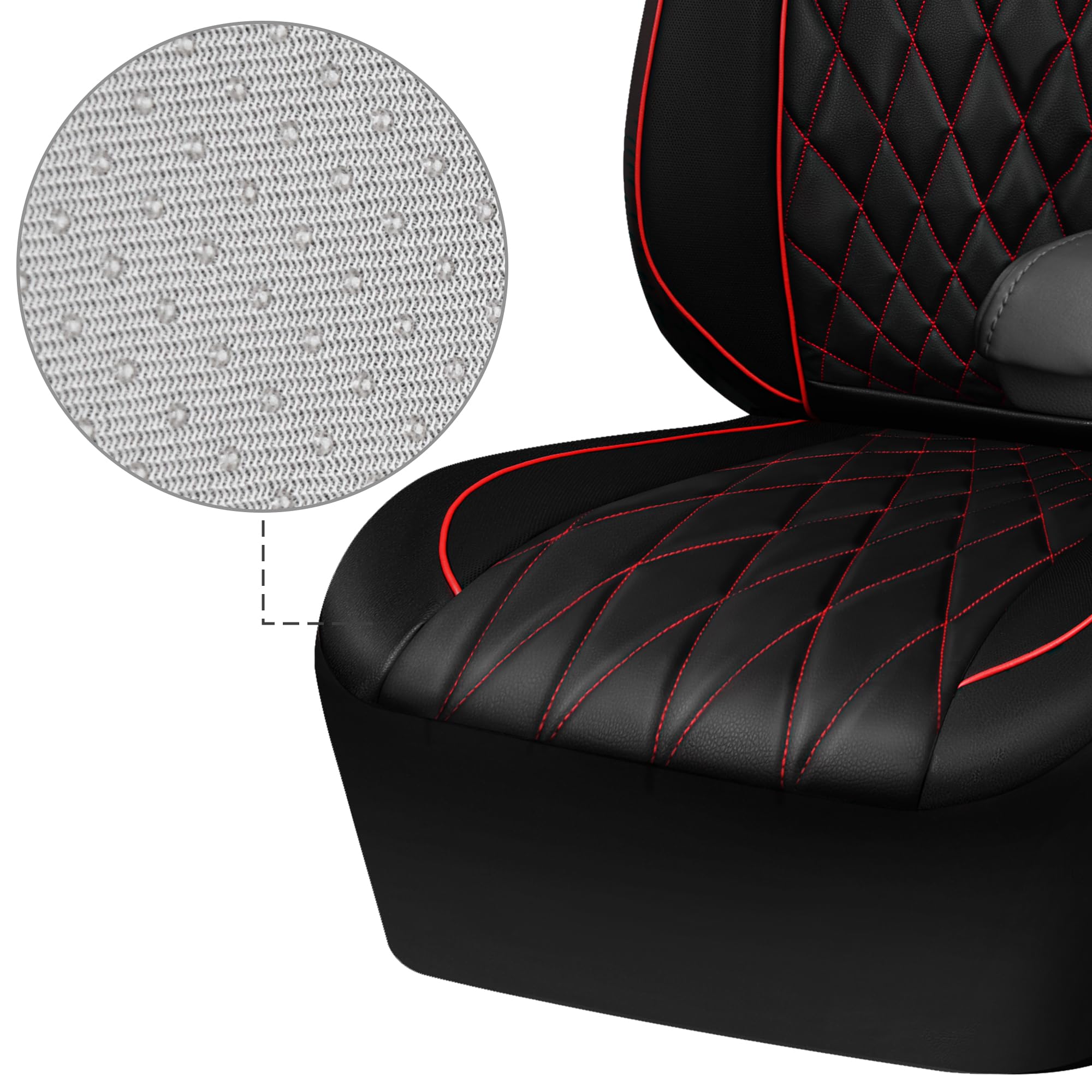 CAR PASS seat cover next to ruler illustrating universal fit