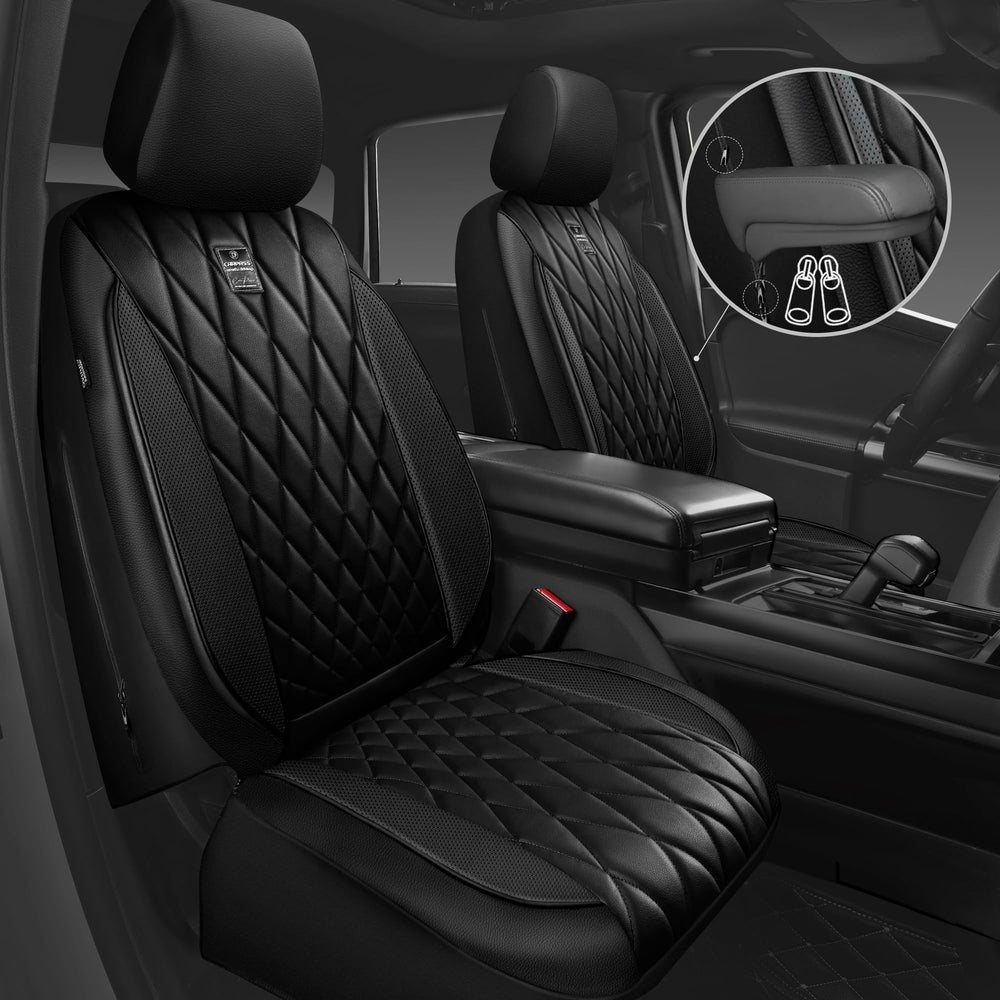 CAR PASS next to foot for scale showing universal front seat fit