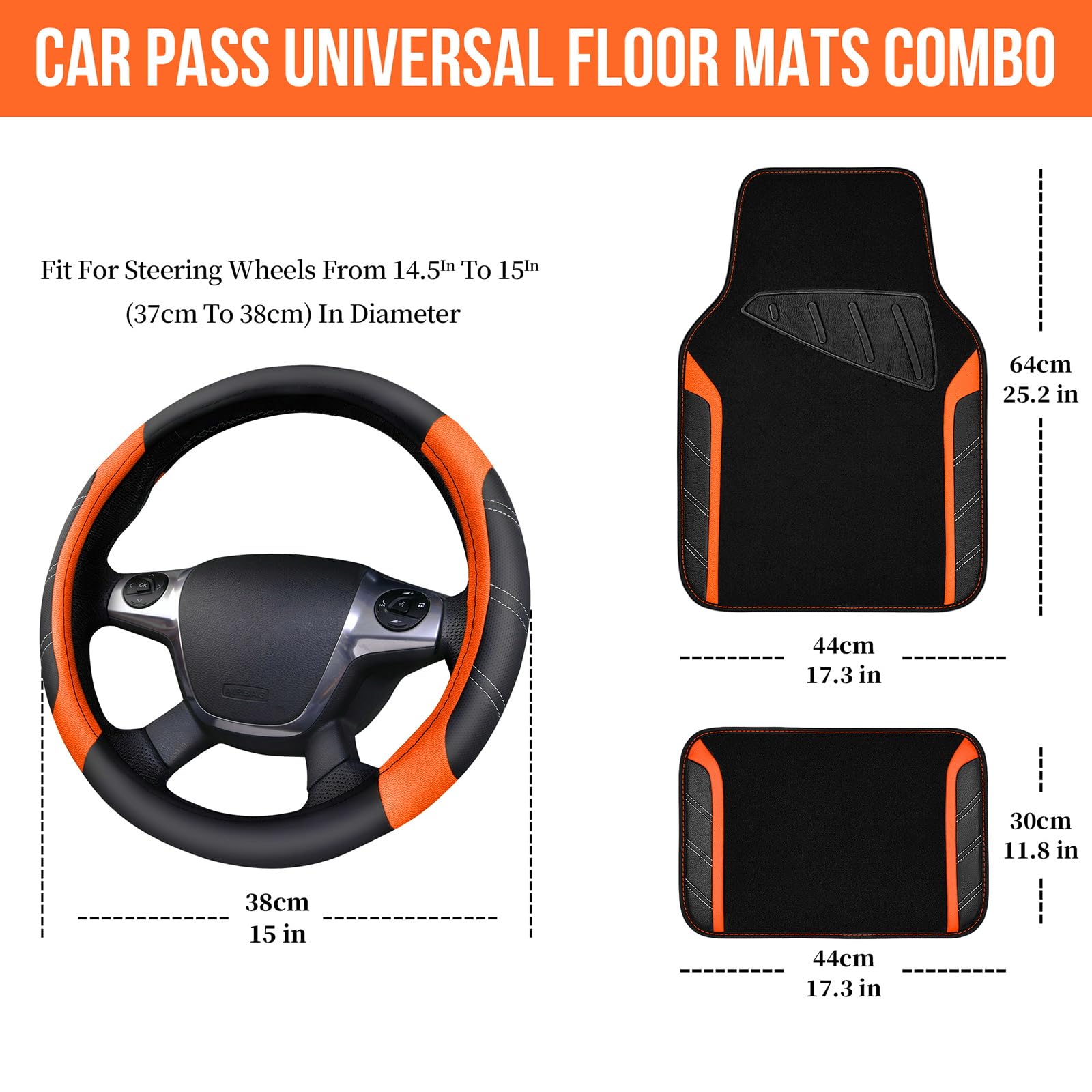 CAR PASS steering wheel cover close-up of stitching and texture for durable grip