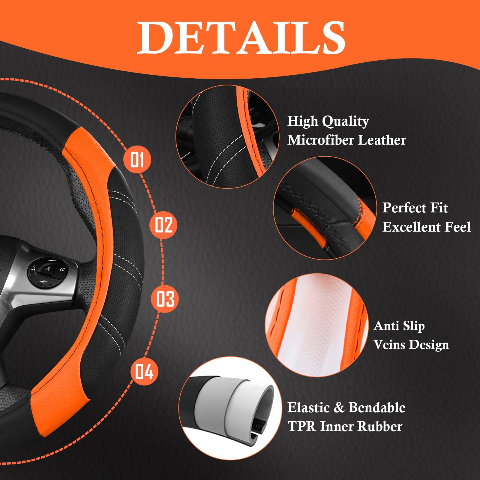 CAR PASS steering wheel cover installed on a wheel demonstrating improved comfort and control