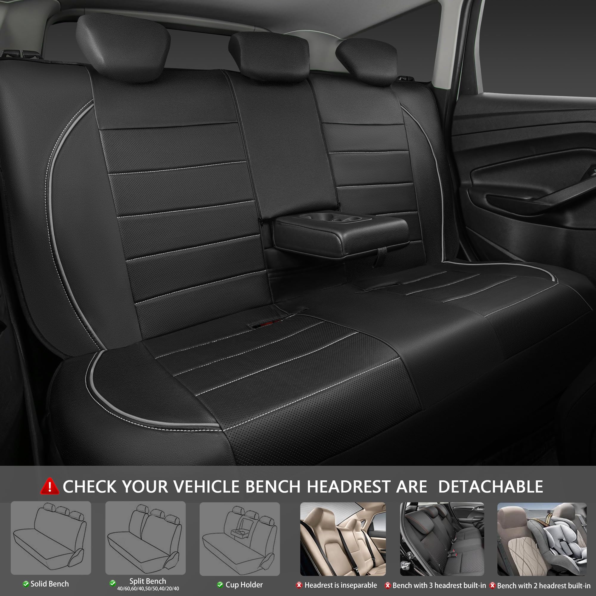 CAR PASS inside zipper open to access fold-down armrest and cupholders