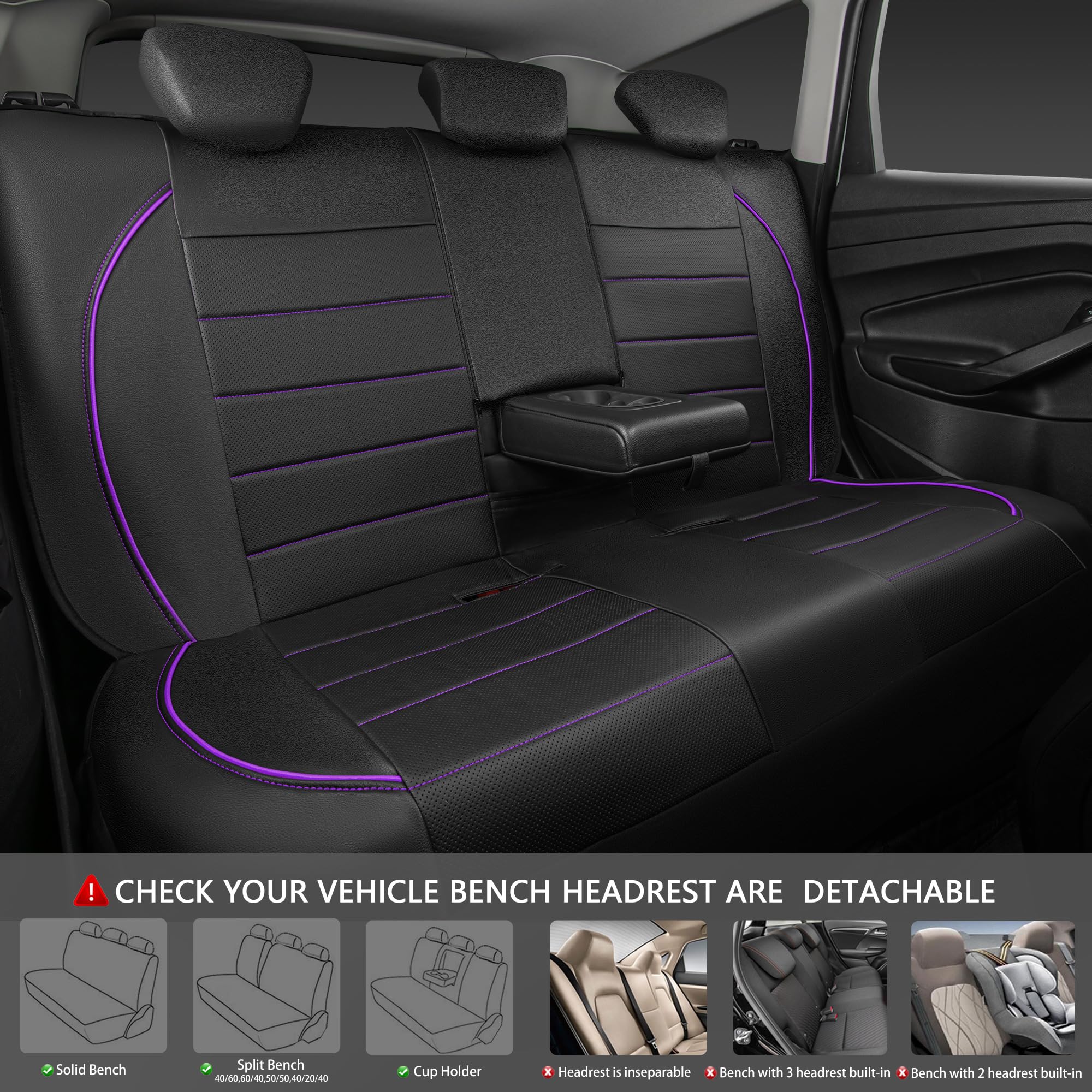 CAR PASS three-line zipper closeup enabling split seat access