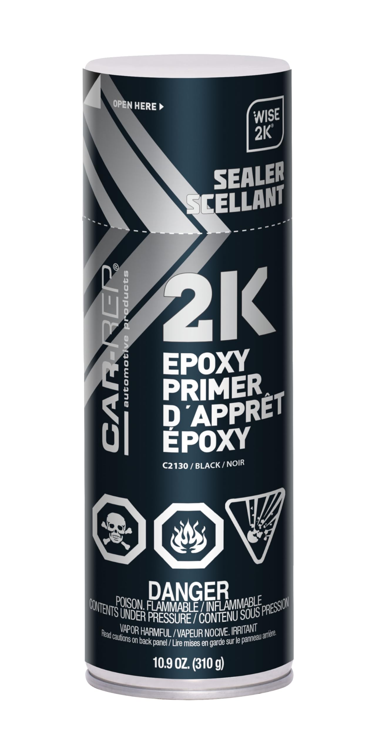 CAR-REP front can view showing 11oz aerosol and Easy 2K benefit